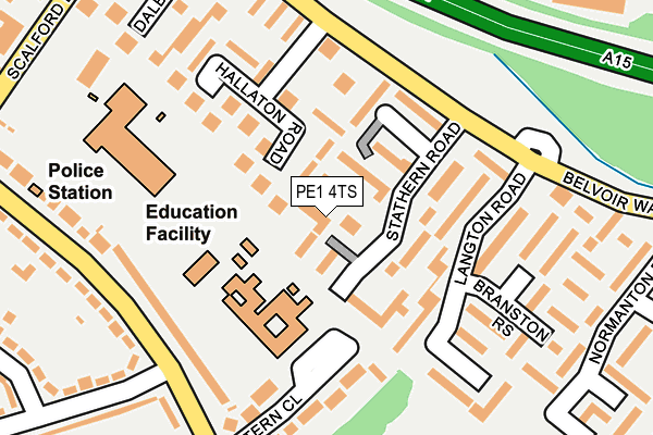 PE1 4TS map - OS OpenMap – Local (Ordnance Survey)