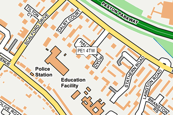 PE1 4TW map - OS OpenMap – Local (Ordnance Survey)