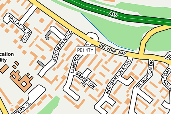 PE1 4TY map - OS OpenMap – Local (Ordnance Survey)