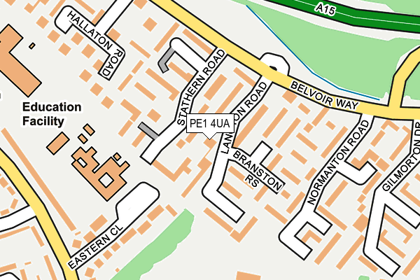 PE1 4UA map - OS OpenMap – Local (Ordnance Survey)