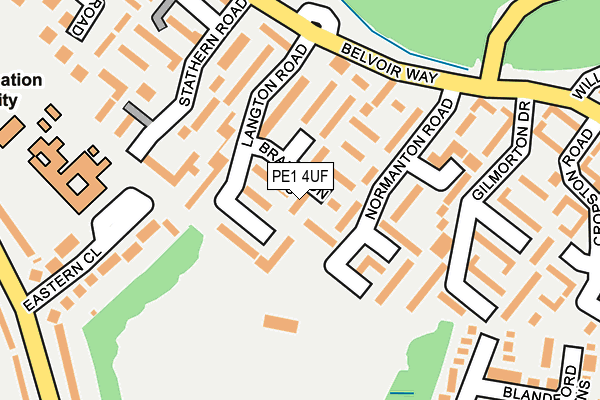 PE1 4UF map - OS OpenMap – Local (Ordnance Survey)