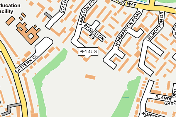 PE1 4UG map - OS OpenMap – Local (Ordnance Survey)