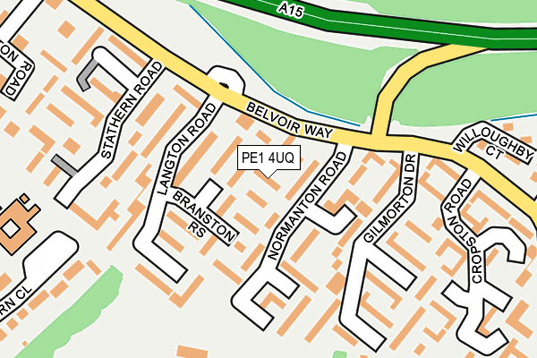 PE1 4UQ map - OS OpenMap – Local (Ordnance Survey)