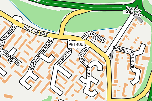 PE1 4UU map - OS OpenMap – Local (Ordnance Survey)
