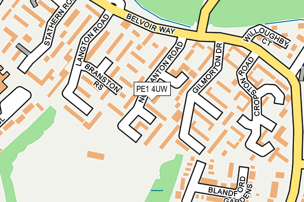 PE1 4UW map - OS OpenMap – Local (Ordnance Survey)