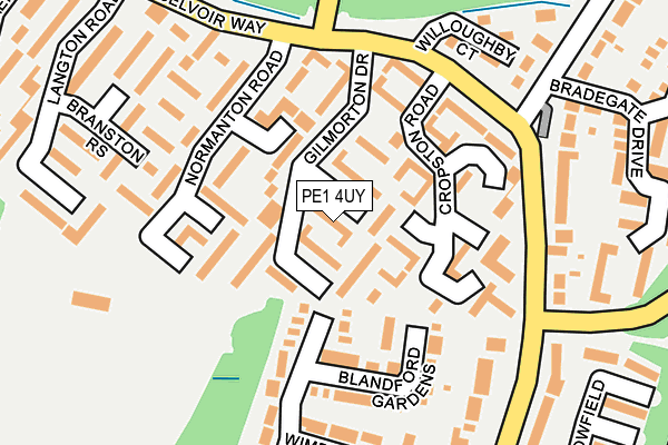 PE1 4UY map - OS OpenMap – Local (Ordnance Survey)