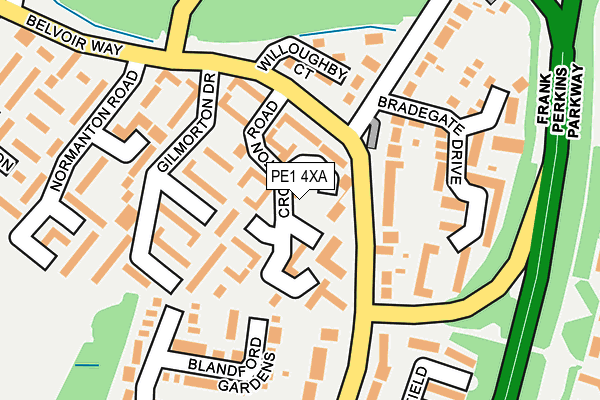 PE1 4XA map - OS OpenMap – Local (Ordnance Survey)
