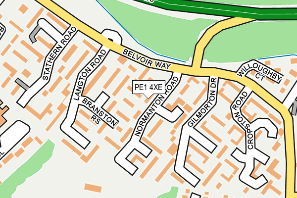 PE1 4XE map - OS OpenMap – Local (Ordnance Survey)