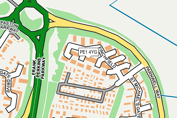 PE1 4YG map - OS OpenMap – Local (Ordnance Survey)