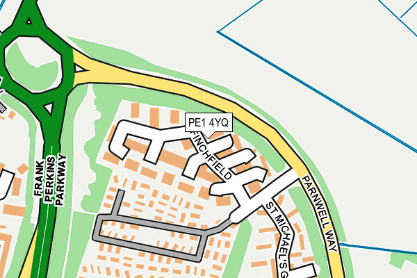 PE1 4YQ map - OS OpenMap – Local (Ordnance Survey)