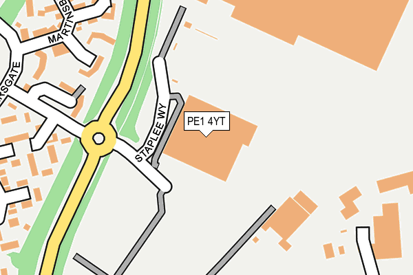 PE1 4YT map - OS OpenMap – Local (Ordnance Survey)