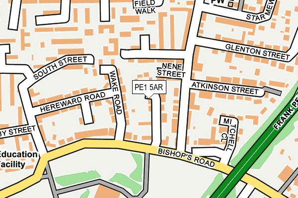 PE1 5AR map - OS OpenMap – Local (Ordnance Survey)