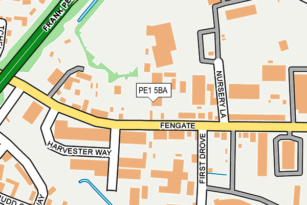 PE1 5BA map - OS OpenMap – Local (Ordnance Survey)