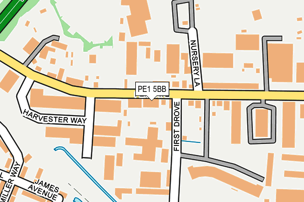 PE1 5BB map - OS OpenMap – Local (Ordnance Survey)