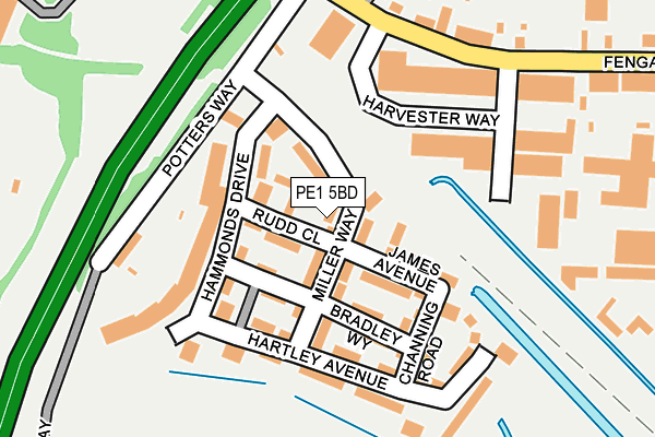 PE1 5BD map - OS OpenMap – Local (Ordnance Survey)