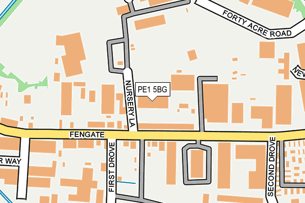 PE1 5BG map - OS OpenMap – Local (Ordnance Survey)