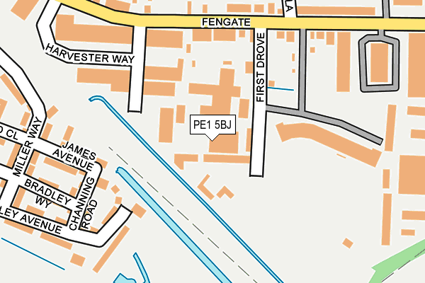 PE1 5BJ map - OS OpenMap – Local (Ordnance Survey)