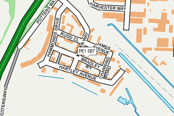 PE1 5BT map - OS OpenMap – Local (Ordnance Survey)
