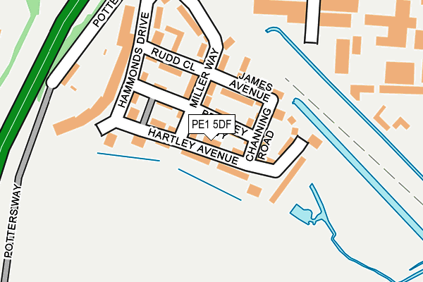 PE1 5DF map - OS OpenMap – Local (Ordnance Survey)