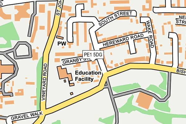 PE1 5DG map - OS OpenMap – Local (Ordnance Survey)