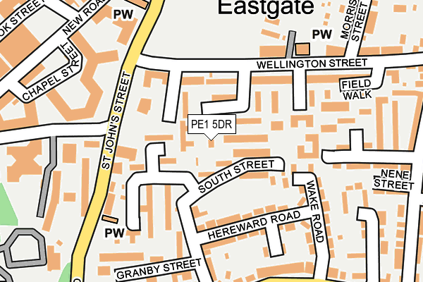 PE1 5DR map - OS OpenMap – Local (Ordnance Survey)