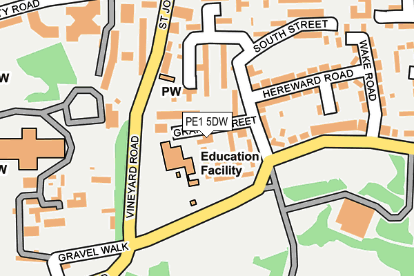 PE1 5DW map - OS OpenMap – Local (Ordnance Survey)