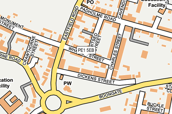 PE1 5EB map - OS OpenMap – Local (Ordnance Survey)