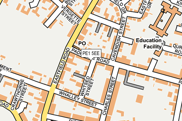 PE1 5EE map - OS OpenMap – Local (Ordnance Survey)