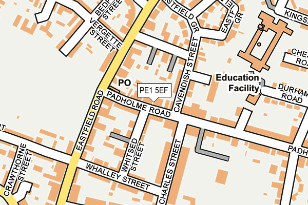 PE1 5EF map - OS OpenMap – Local (Ordnance Survey)