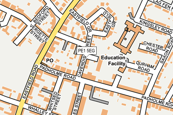 PE1 5EG map - OS OpenMap – Local (Ordnance Survey)