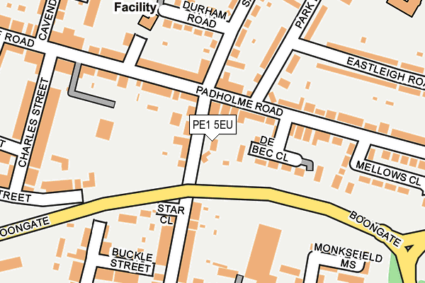 PE1 5EU map - OS OpenMap – Local (Ordnance Survey)