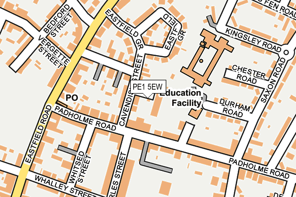PE1 5EW map - OS OpenMap – Local (Ordnance Survey)