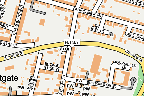 PE1 5EY map - OS OpenMap – Local (Ordnance Survey)