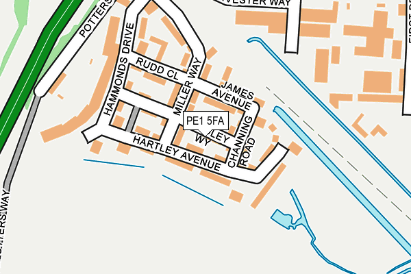 PE1 5FA map - OS OpenMap – Local (Ordnance Survey)