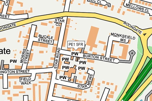PE1 5FR map - OS OpenMap – Local (Ordnance Survey)