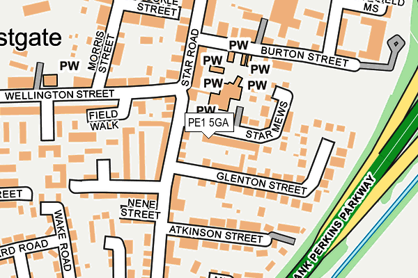 PE1 5GA map - OS OpenMap – Local (Ordnance Survey)