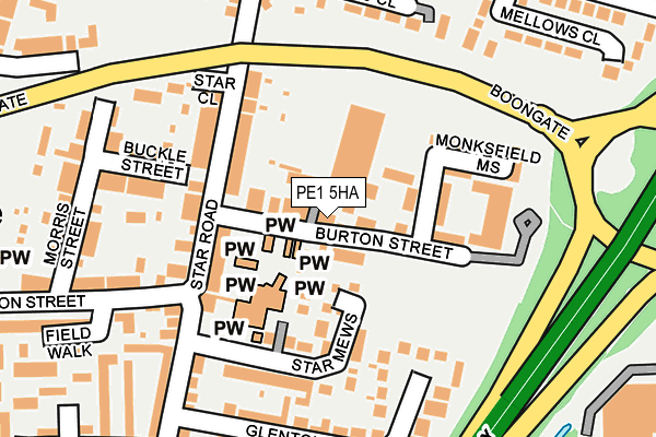 PE1 5HA map - OS OpenMap – Local (Ordnance Survey)