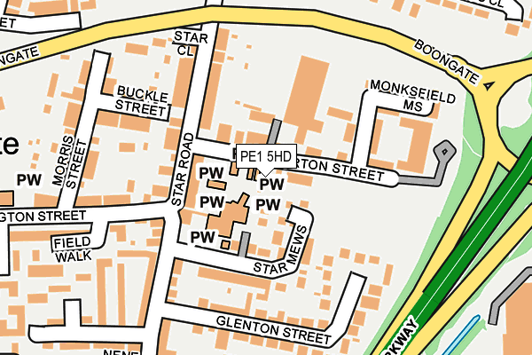 PE1 5HD map - OS OpenMap – Local (Ordnance Survey)