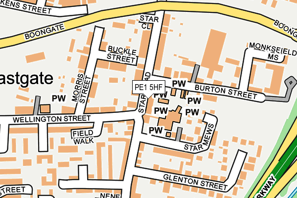 PE1 5HF map - OS OpenMap – Local (Ordnance Survey)