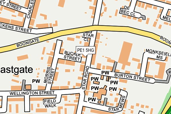 PE1 5HG map - OS OpenMap – Local (Ordnance Survey)