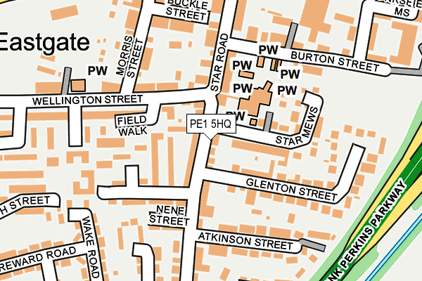 PE1 5HQ map - OS OpenMap – Local (Ordnance Survey)