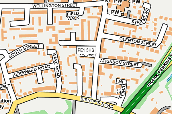 PE1 5HS map - OS OpenMap – Local (Ordnance Survey)