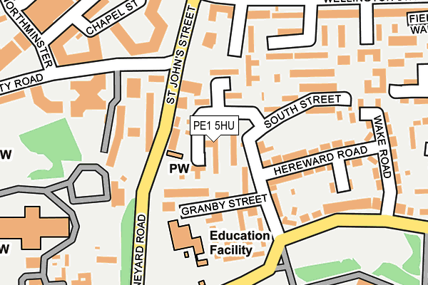 PE1 5HU map - OS OpenMap – Local (Ordnance Survey)