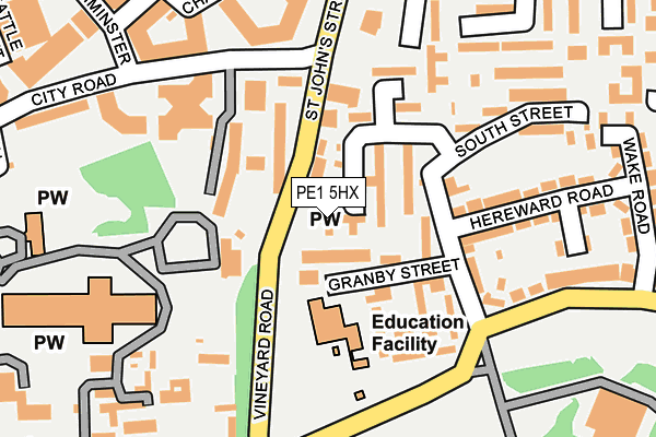 PE1 5HX map - OS OpenMap – Local (Ordnance Survey)