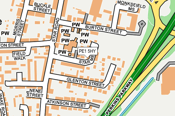 PE1 5HY map - OS OpenMap – Local (Ordnance Survey)