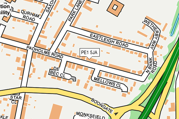 PE1 5JA map - OS OpenMap – Local (Ordnance Survey)
