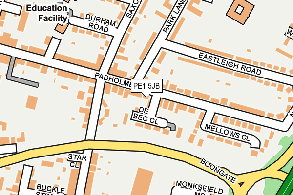 PE1 5JB map - OS OpenMap – Local (Ordnance Survey)