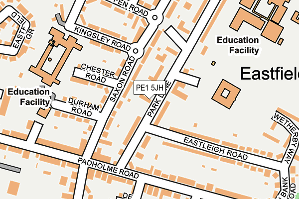 PE1 5JH map - OS OpenMap – Local (Ordnance Survey)