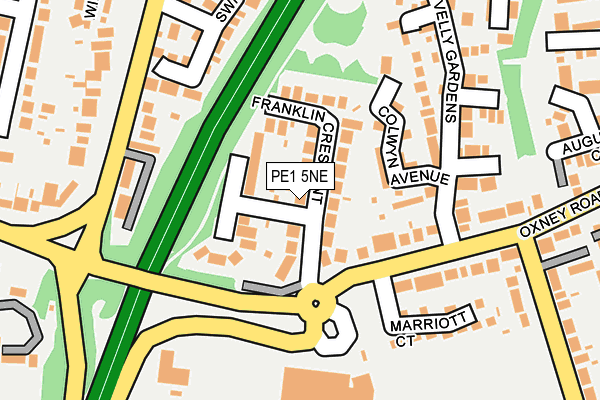 PE1 5NE map - OS OpenMap – Local (Ordnance Survey)