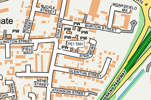 PE1 5NH map - OS OpenMap – Local (Ordnance Survey)